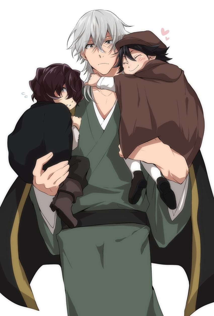 edogawa ranpo, edgar allan poe, and fukuzawa yukichi (bungou stray dogs) drawn by piiiiisuke2525