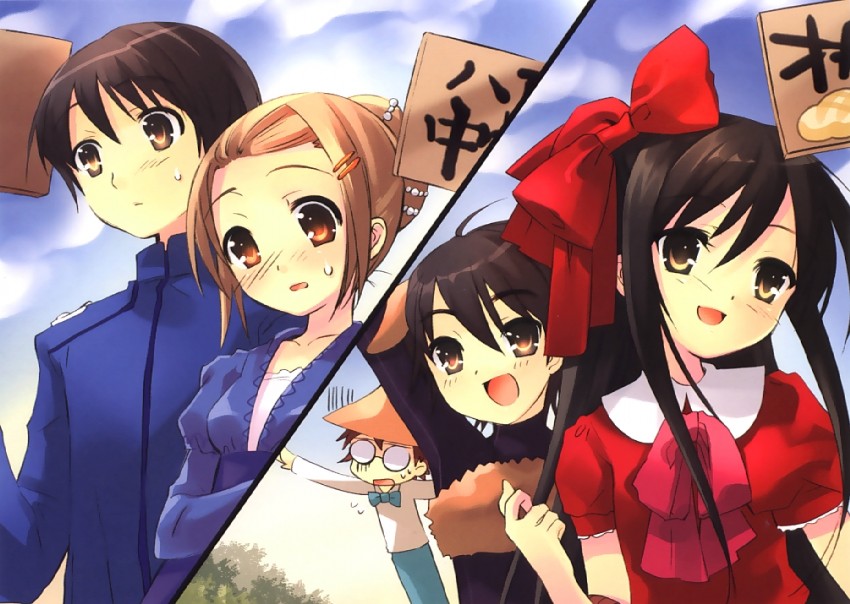 shana, yoshida kazumi, sakai yuuji, and ogata matake (shakugan no shana) drawn by ito_noizi