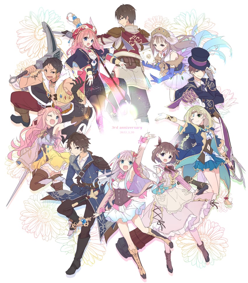 totooria helmold, rorolina frixell, merurulince rede arls, sterkenburg cranach, elmerulia frixell, and 5 more (atelier and 1 more) drawn by karasumi_(aiseec)