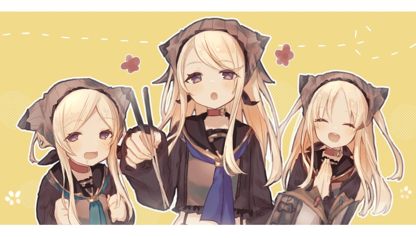 green little pig, red little pig, and blue little pig (sinoalice) drawn by merry-san