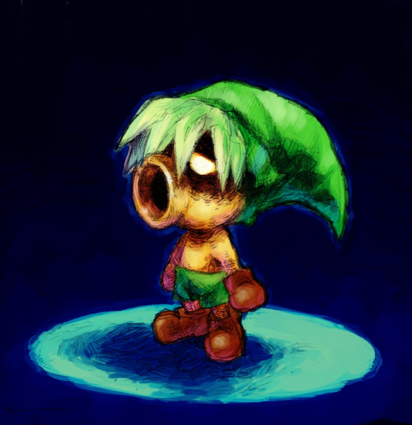 link and deku link (the legend of zelda and 1 more) drawn by raku