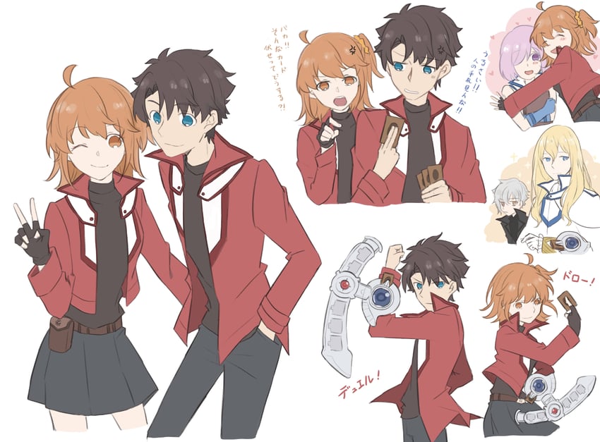mash kyrielight, fujimaru ritsuka, kadoc zemlupus, and kirschtaria wodime (fate and 3 more) drawn by konsan_(shinonome_root3)