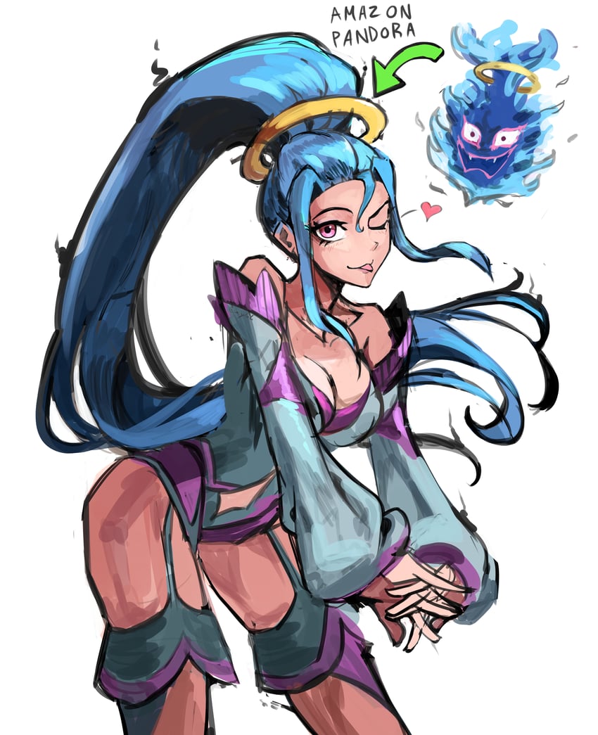 pandora and amazon pandora (kid icarus and 1 more) drawn by saiykik