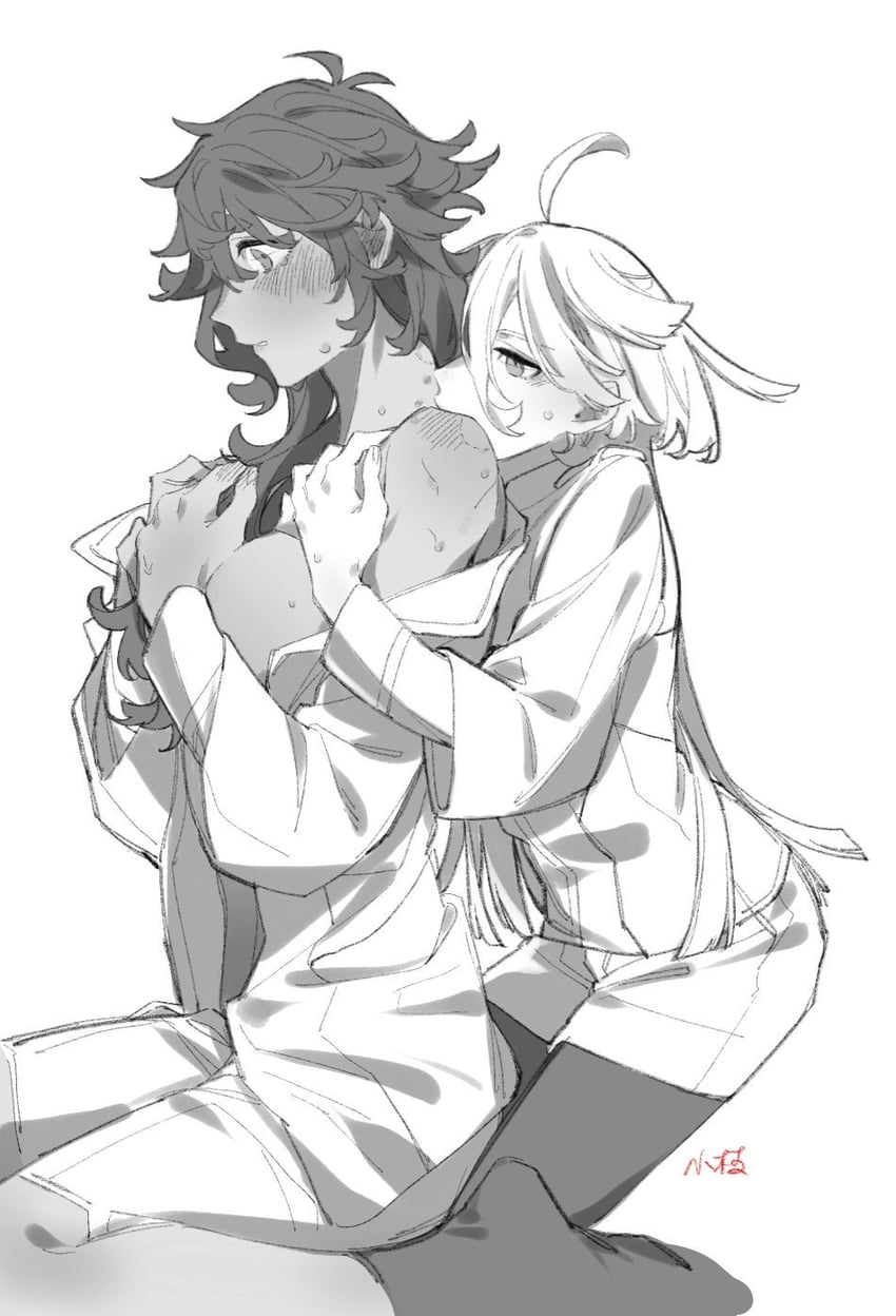 suletta mercury and miorine rembran (gundam and 1 more) drawn by zhuotian