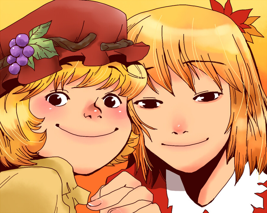 aki minoriko and aki shizuha (touhou) drawn by onikobe_rin