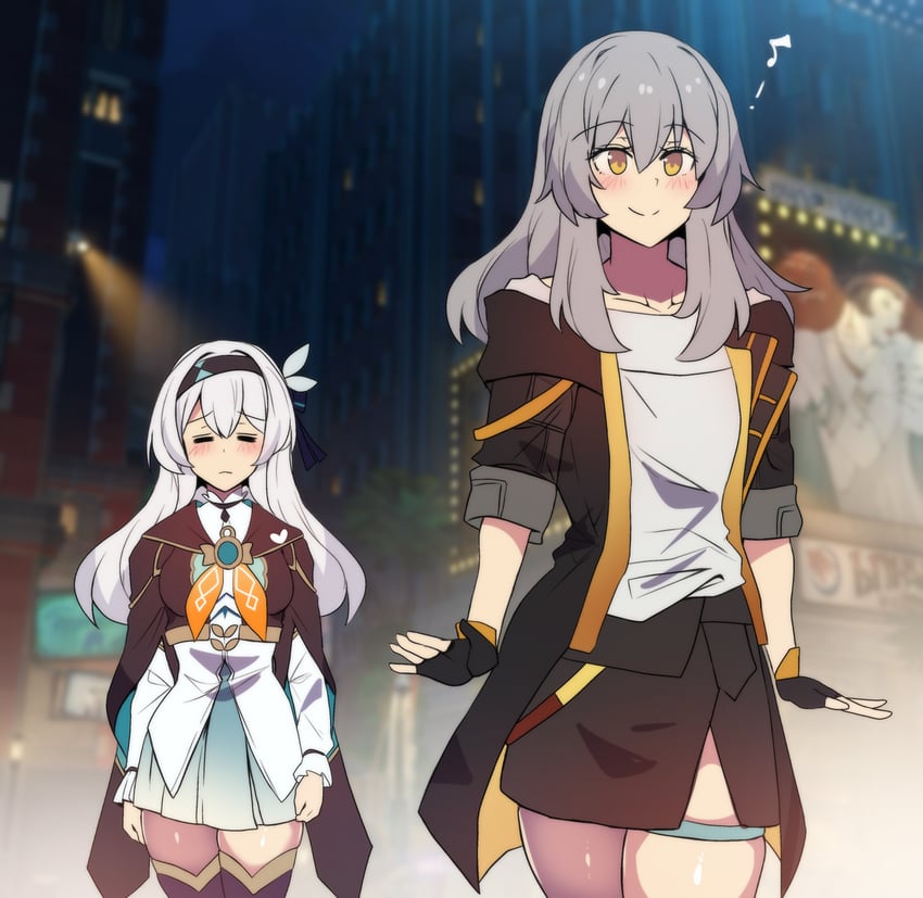 trailblazer, firefly, and stelle (honkai and 2 more) drawn by hinghoi