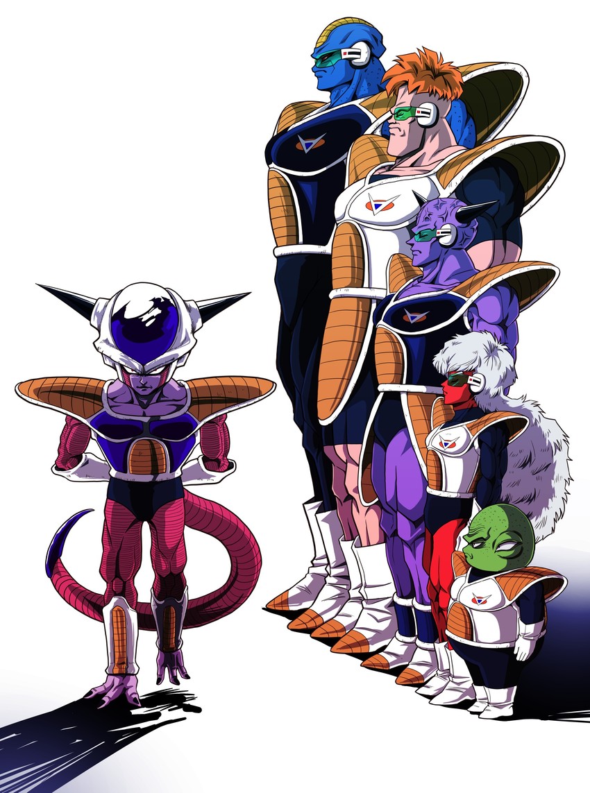 frieza, 1st form frieza, captain ginyu, jeice, burter, and 3 more (dragon ball and 1 more) drawn by shinomiya_akino