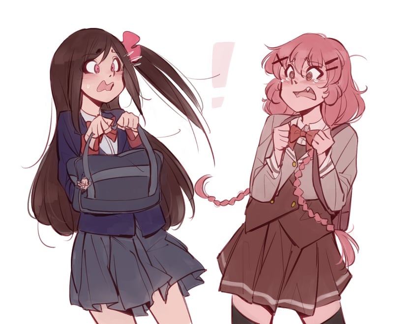 hitori bocchi and moeta kaoruko (hitoribocchi no marumaru seikatsu and 1 more) drawn by gutalalaman