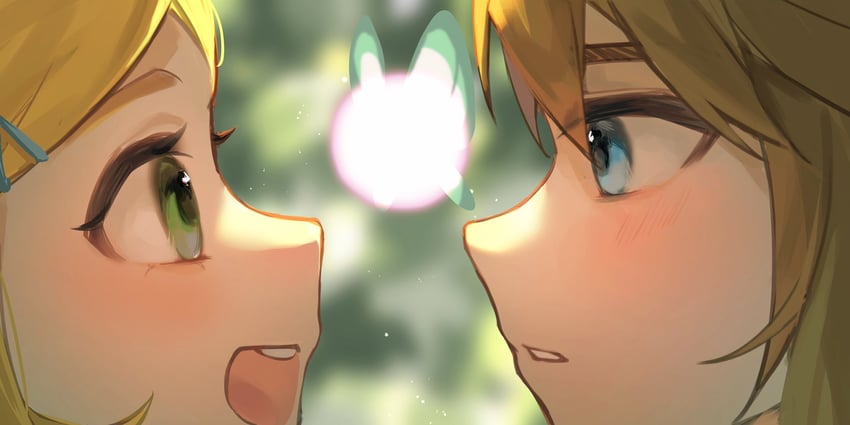 link and princess zelda (the legend of zelda and 1 more) drawn by yumiyumo3o