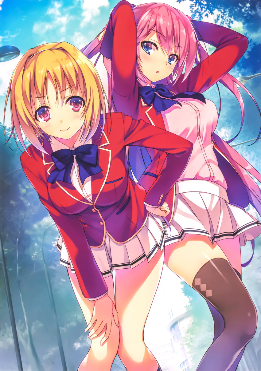 kushida kikyou and sakura airi (youkoso jitsuryoku shijou shugi no kyoushitsu e) drawn by tomose_shunsaku