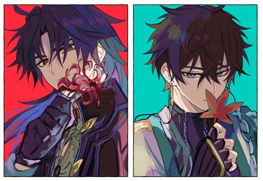 dan heng and blade (honkai and 1 more) drawn by toramaru_(696anna)
