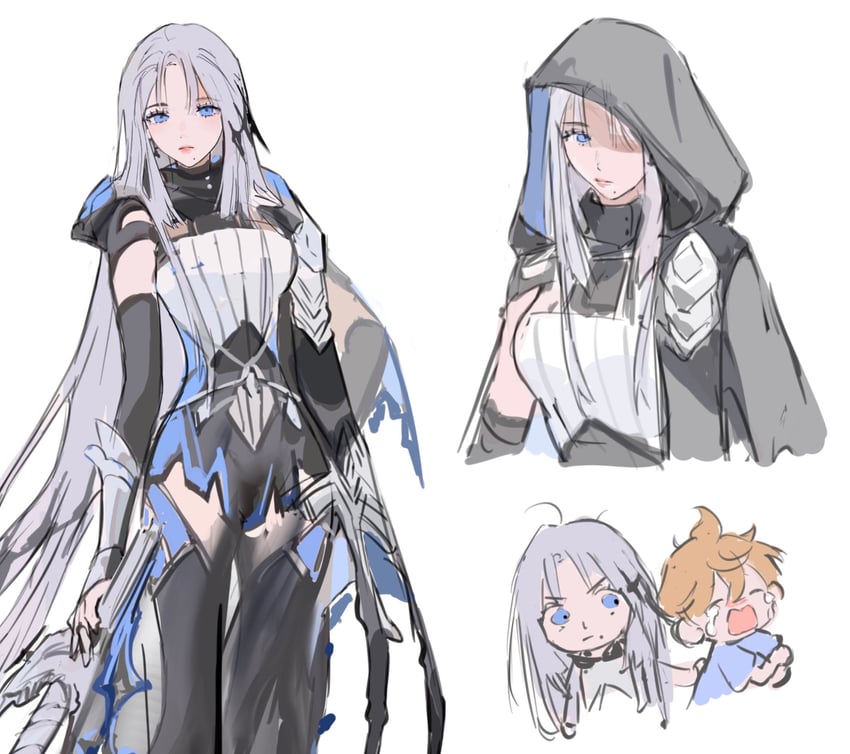 tartaglia and skirk (genshin impact) drawn by nevercrymoon