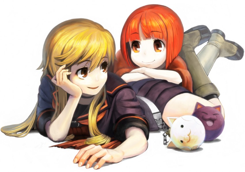 ookami ryouko and akai ringo (ookami-san) drawn by kousaku