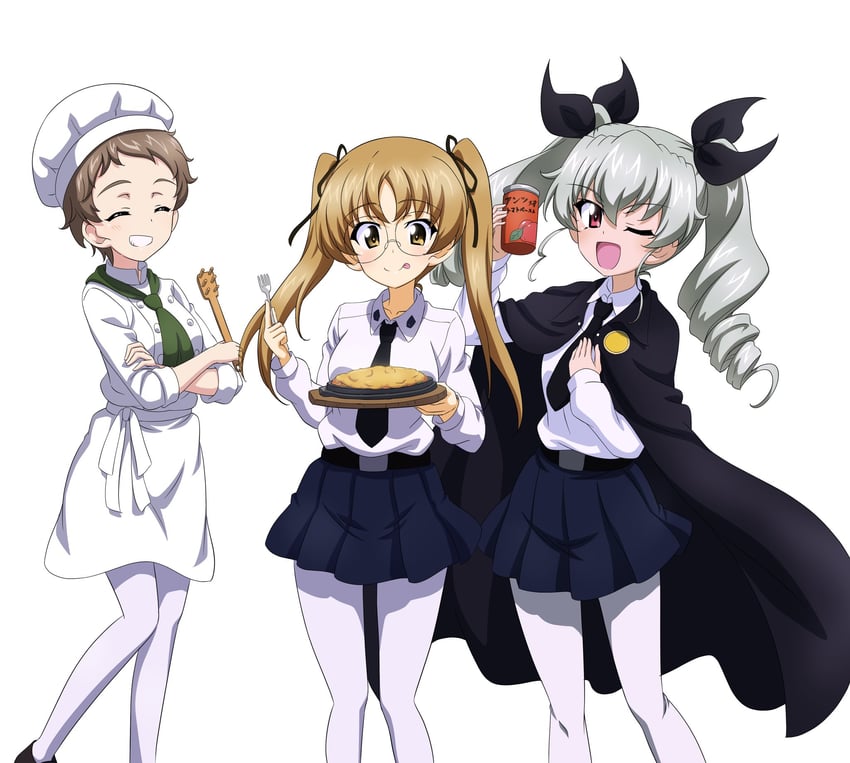 anchovy, oono aya, and ricotta (girls und panzer) drawn by key_(gaigaigai123)