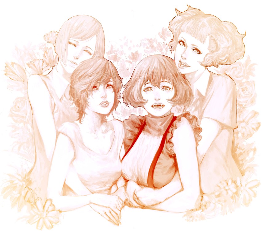 kate ashley, rose sheedy, claire forrest, and rachel benning (red garden) drawn by ikeda_masateru