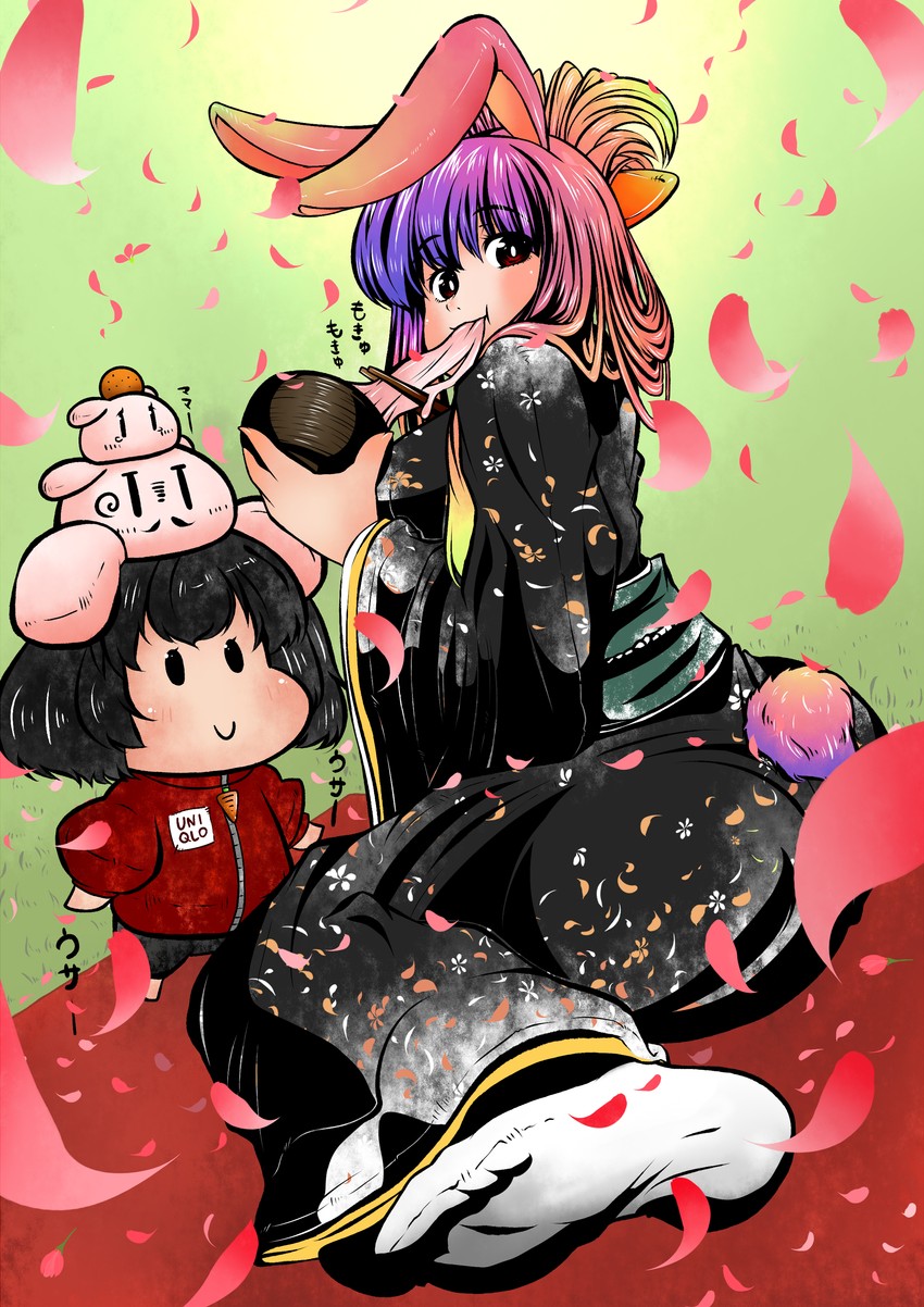 reisen udongein inaba and inaba tewi (touhou) drawn by onion_pikupiku