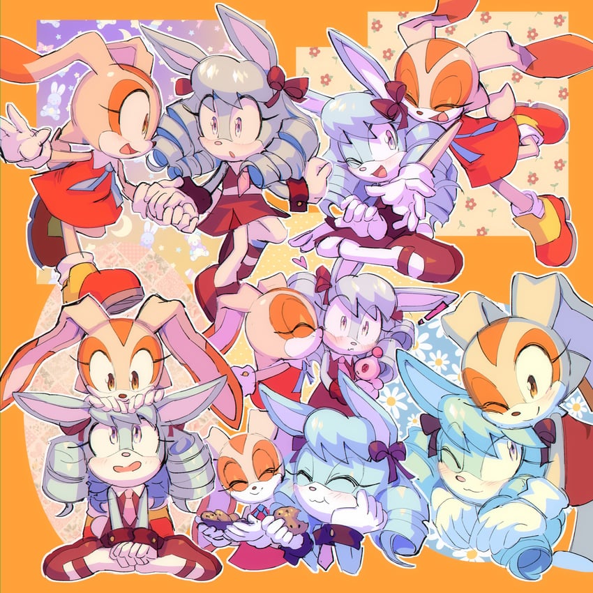 cream the rabbit, neutral chao, and anya the rabbit (original and 1 more) drawn by drawloverlala