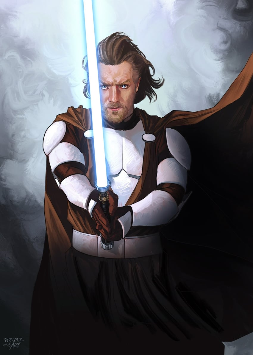 obi-wan kenobi and ewan mcgregor (star wars and 1 more) drawn by uzuri_art