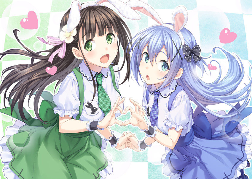 kafuu chino and ujimatsu chiya (gochuumon wa usagi desu ka?) drawn by tenkuu_nozora