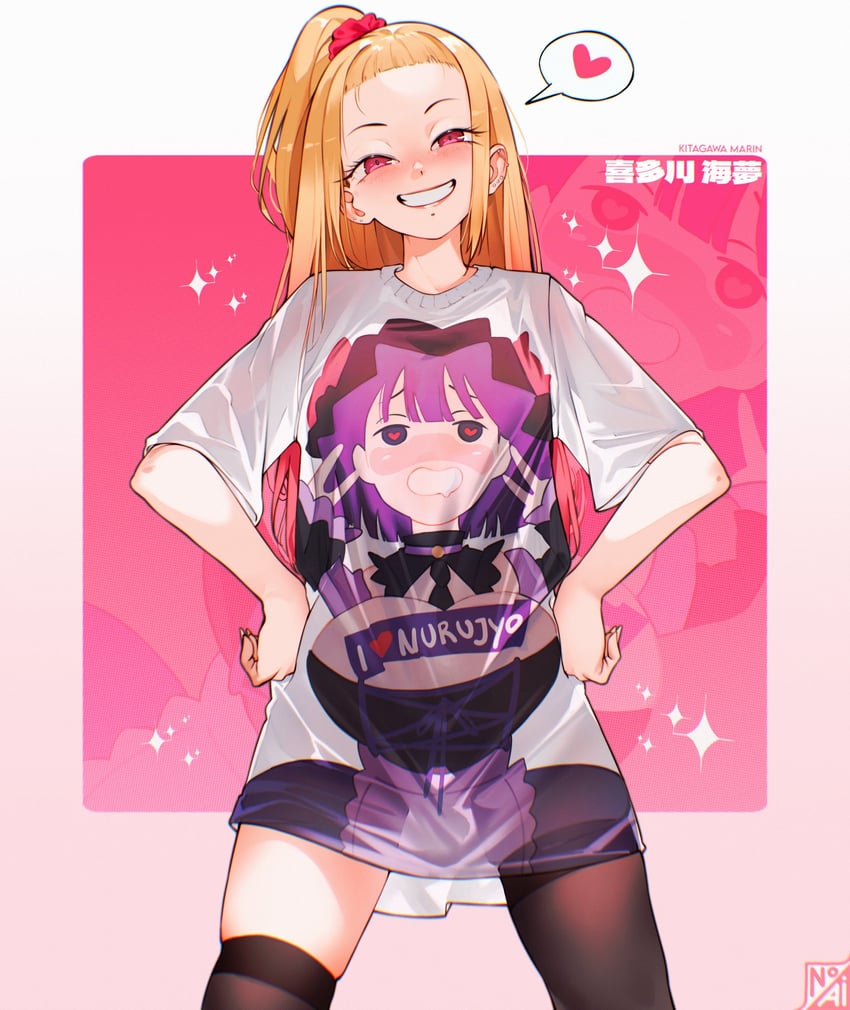 kitagawa marin and kuroe shizuku (sono bisque doll wa koi wo suru) drawn by cesar_art456