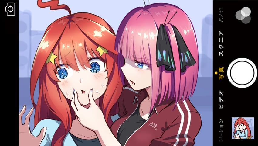 nakano nino and nakano itsuki (go-toubun no hanayome) drawn by hyoe_(hachiechi)