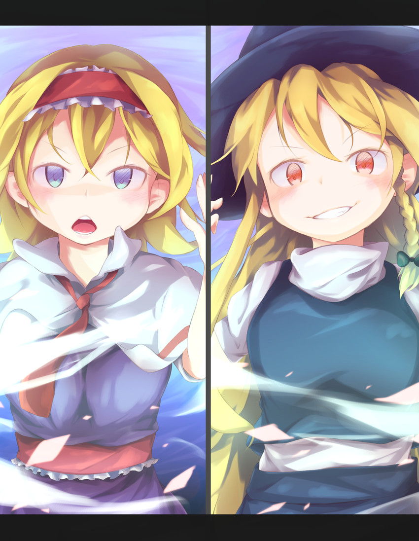 kirisame marisa and alice margatroid (touhou) drawn by koshinaka-zz