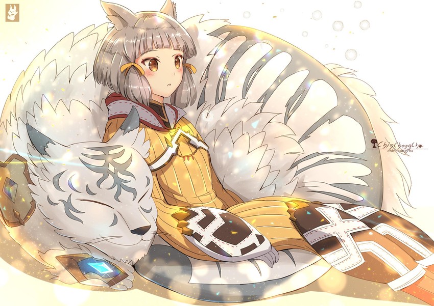 nia and dromarch (xenoblade chronicles and 1 more) drawn by chinchongcha