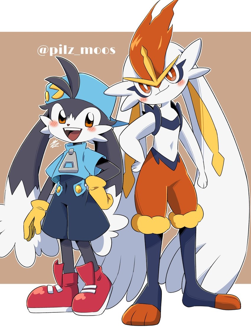 cinderace and klonoa (pokemon and 1 more) drawn by koke_ojisan