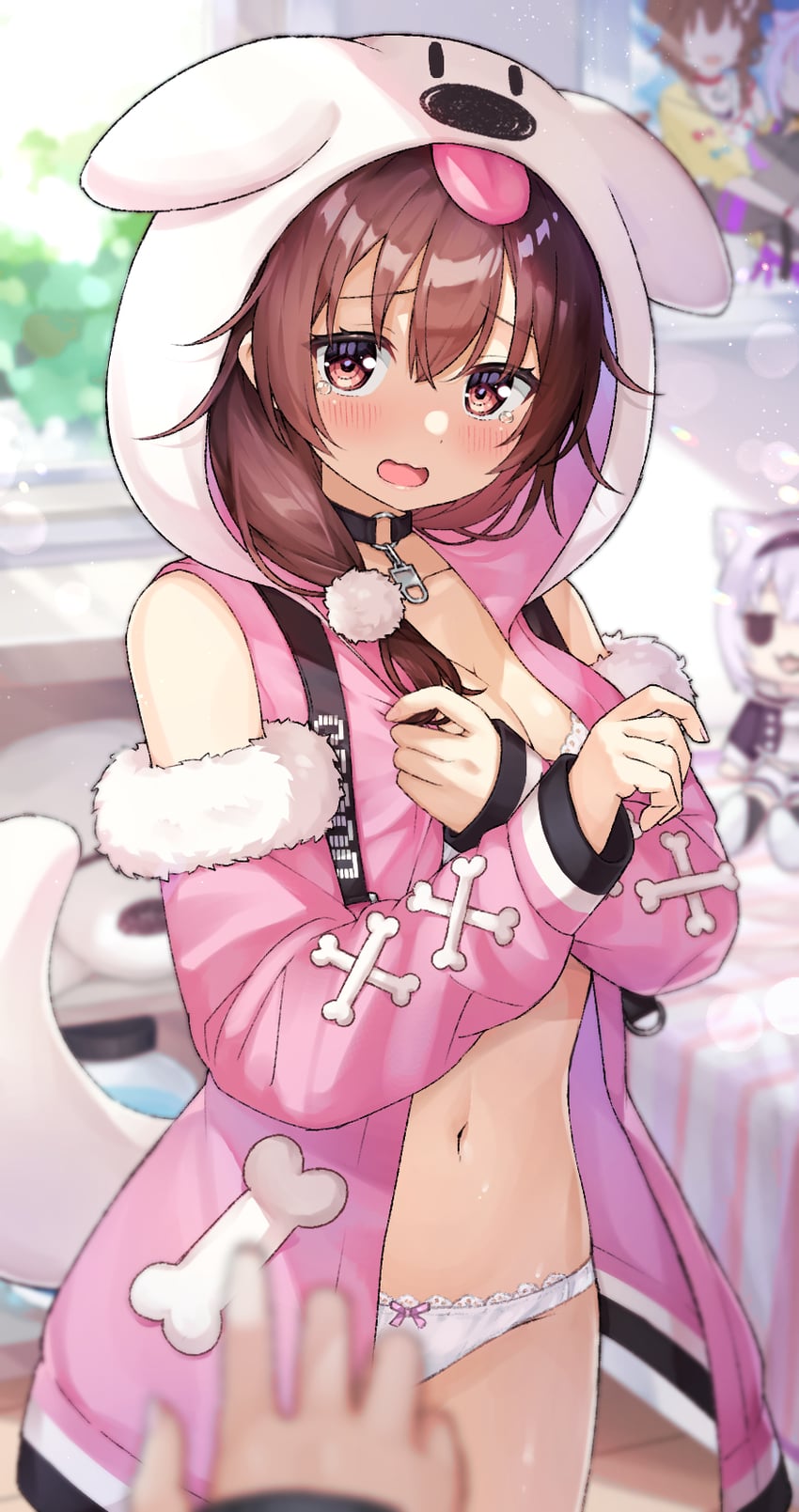 nekomata okayu and inugami korone (hololive) drawn by wanmaru