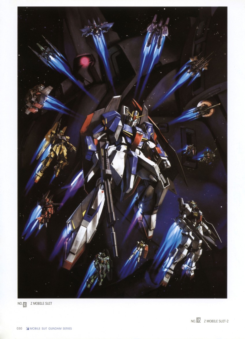 zeta gundam, gundam mk ii, gm, hyaku shiki, hizack, and 10 more (gundam and 1 more) drawn by morishita_naochika