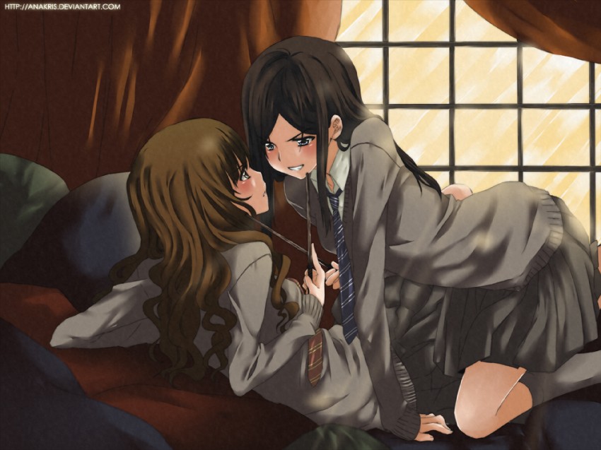 hermione granger and cho chang (wizarding world and 1 more) drawn by ana_c._sanchez