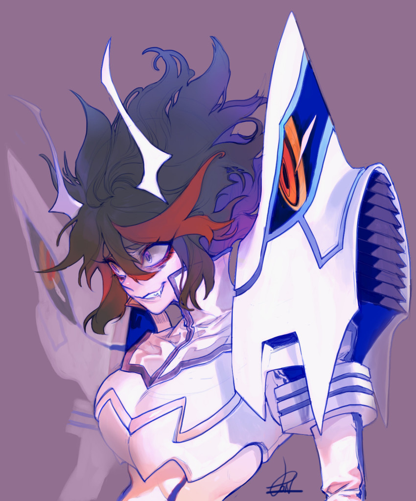 matoi ryuuko and junketsu (kill la kill) drawn by pigeon666