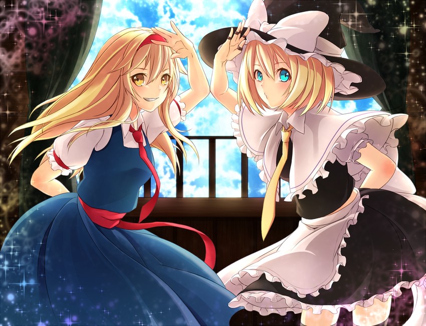 kirisame marisa and alice margatroid (touhou) drawn by nemunemu_(bluelight5)