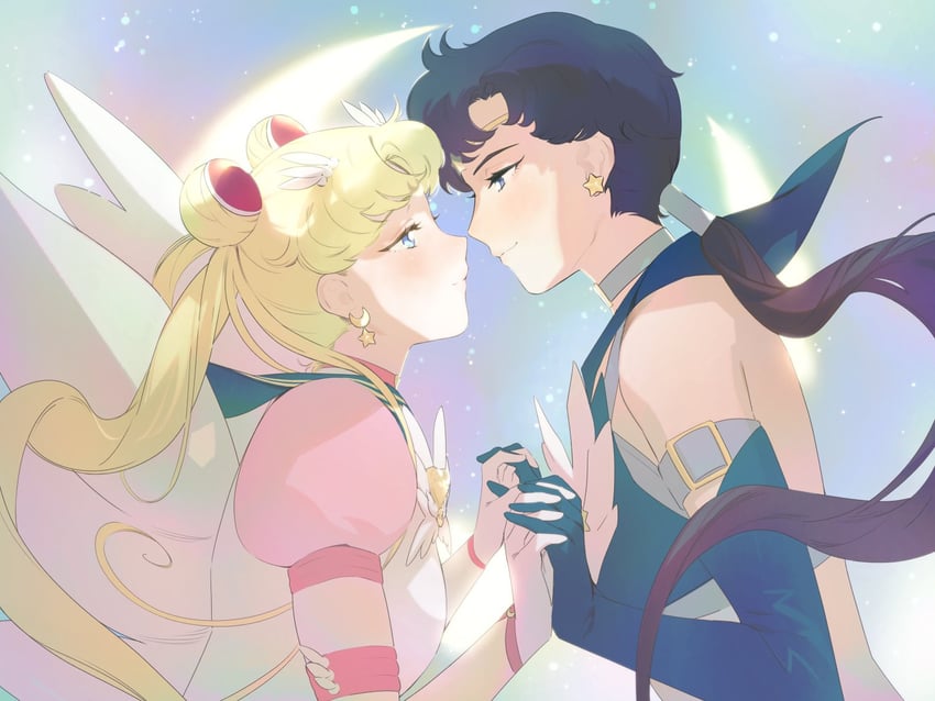 tsukino usagi, sailor moon, seiya kou, eternal sailor moon, and sailor star fighter (bishoujo senshi sailor moon and 1 more) drawn by roarke_(lavenderincubus)