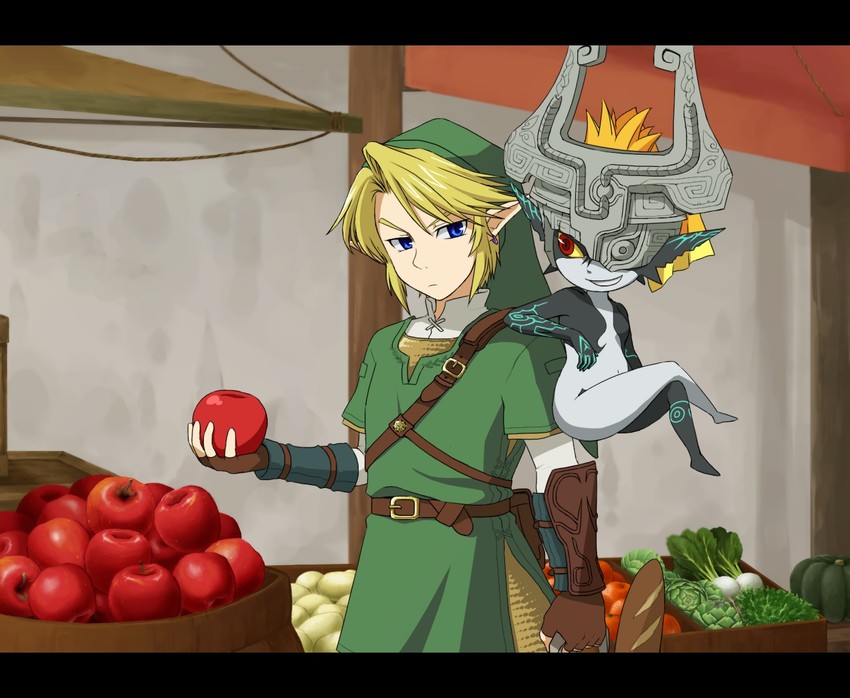link and midna (the legend of zelda and 1 more) drawn by hanjuku_tomato