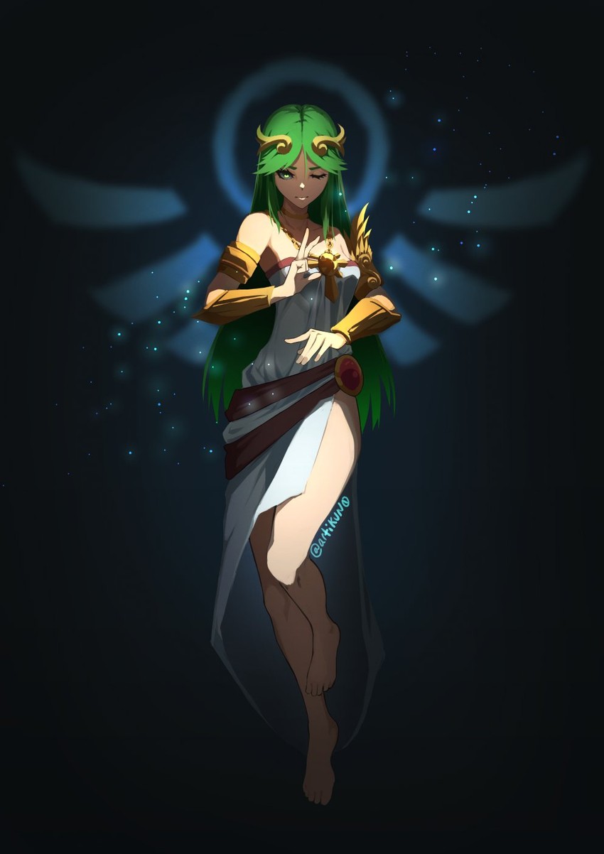 palutena (super smash bros. and 1 more) drawn by kuno_(runkunochan)