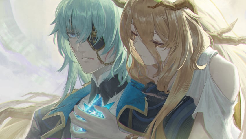 anaxa and calypso (honkai and 1 more) drawn by karlhe