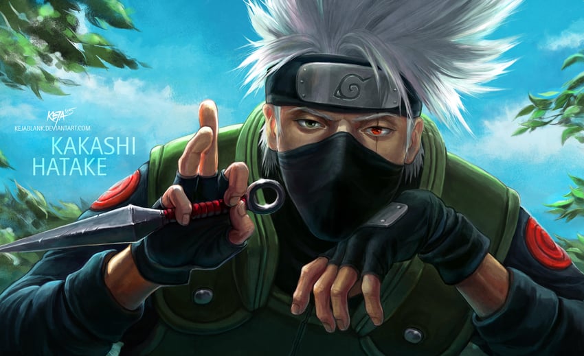 hatake kakashi (naruto) drawn by keja_blank