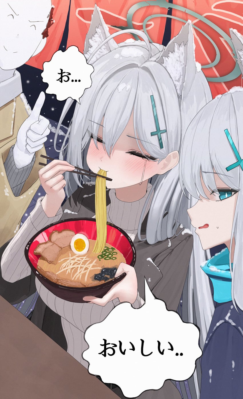 sensei, doodle sensei, shiroko, and shiroko terror (blue archive) drawn by maji_(majidesu3)