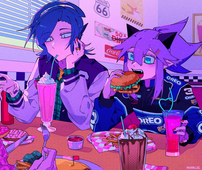 tora and cass (original and 1 more) drawn by par0llel