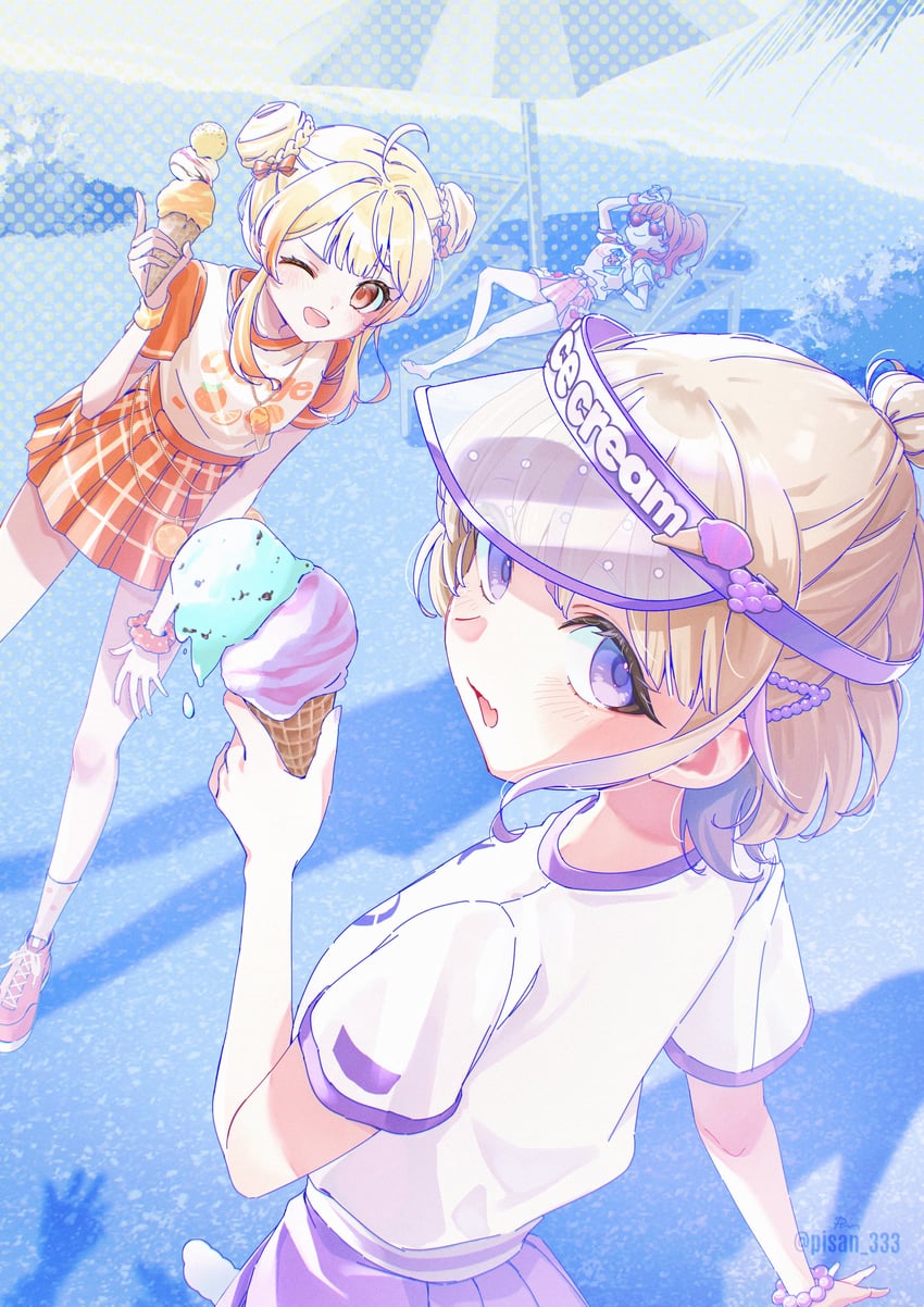 ichijou ririka, otonose kanade, and todoroki hajime (hololive and 1 more) drawn by piita