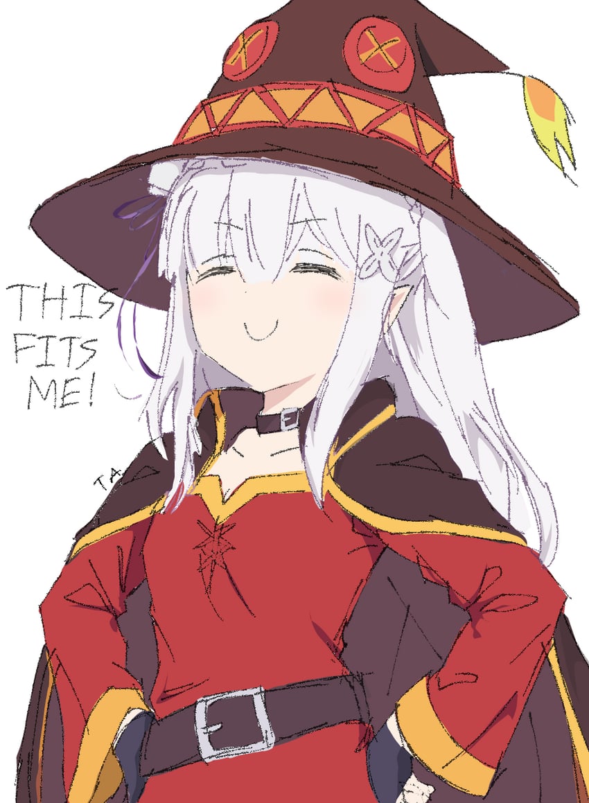 megumin, emilia, and takahashi rie (kono subarashii sekai ni shukufuku wo! and 1 more)