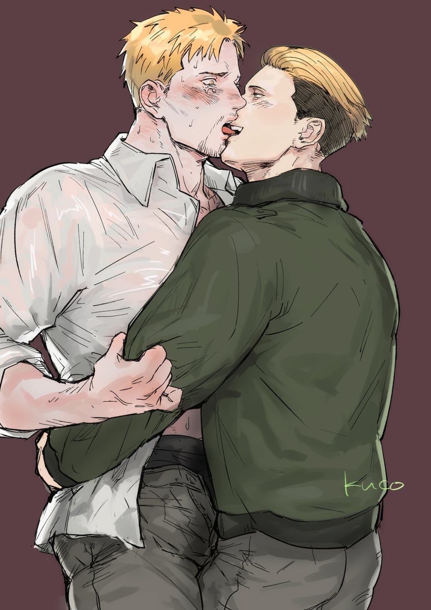 reiner braun and porco galliard (shingeki no kyojin) drawn by kuconoms