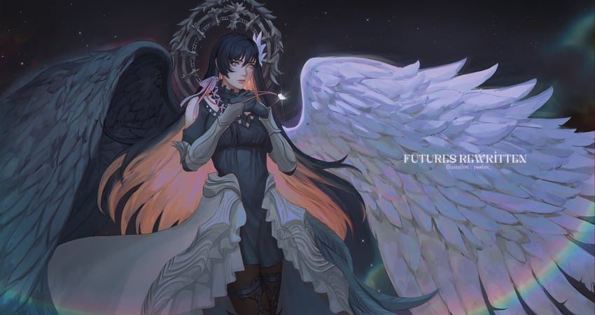 ryne waters, gaia, mitron, and pandora (final fantasy and 1 more) drawn by yuki_lu