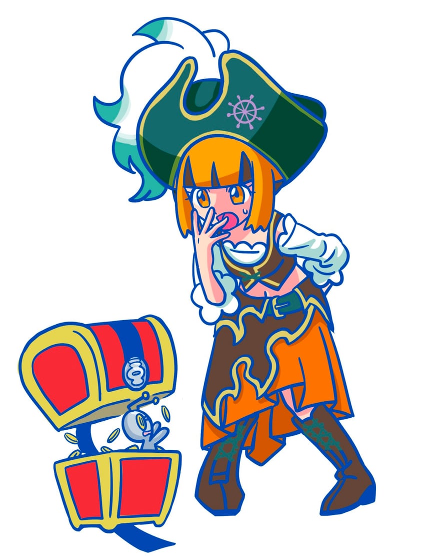 gardenia and gimmighoul (pokemon and 1 more) drawn by in_pasio