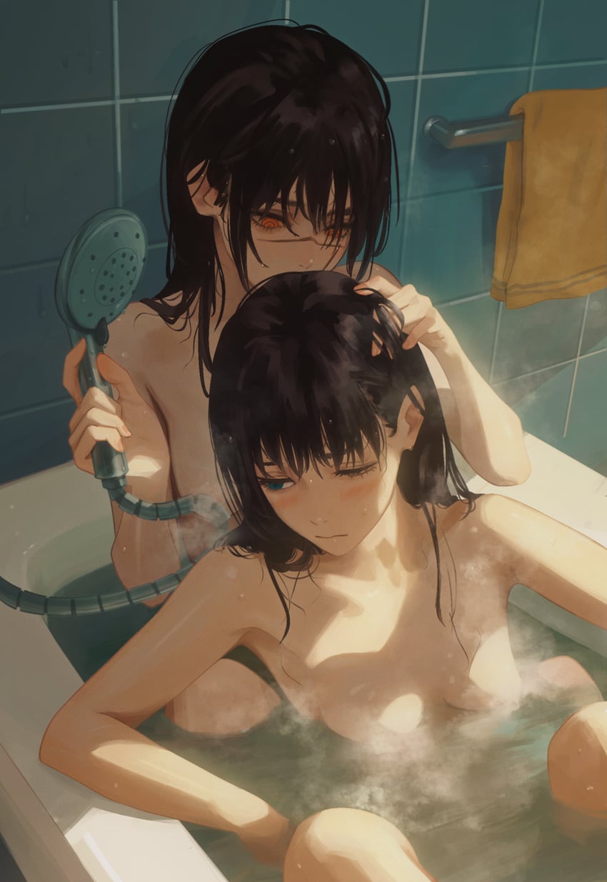 yoru and mitaka asa (chainsaw man) drawn by yao_liao_wang