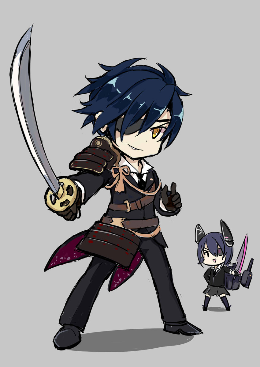 tenryuu and shokudaikiri mitsutada (kantai collection and 1 more) drawn by north_abyssor