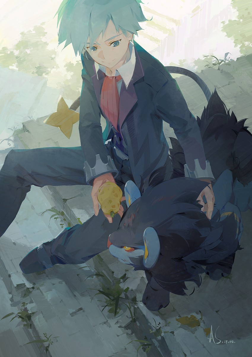 steven stone and luxray (pokemon and 1 more) drawn by a-shacho