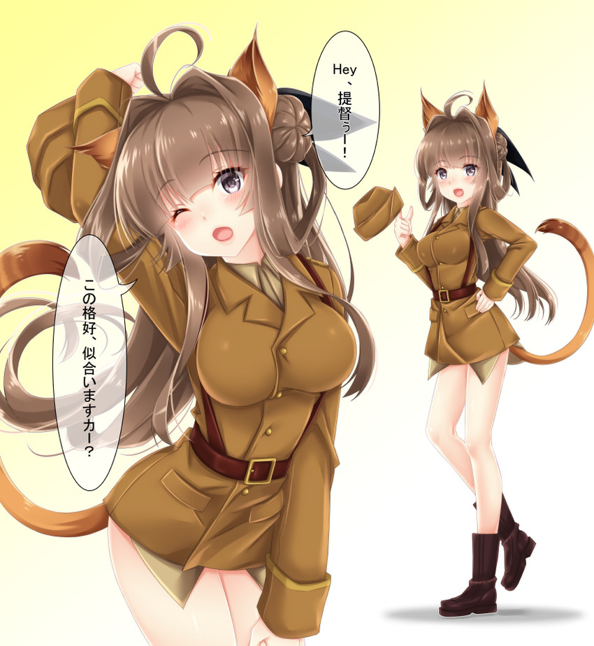 kongou and katharine o'hare (kantai collection and 2 more) drawn by baretto_(firearms_1)