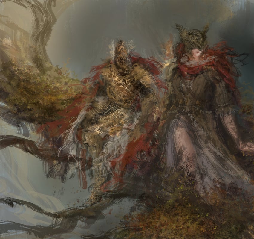 malenia blade of miquella and cleanrot knight finlay (elden ring) drawn by paintingwinter